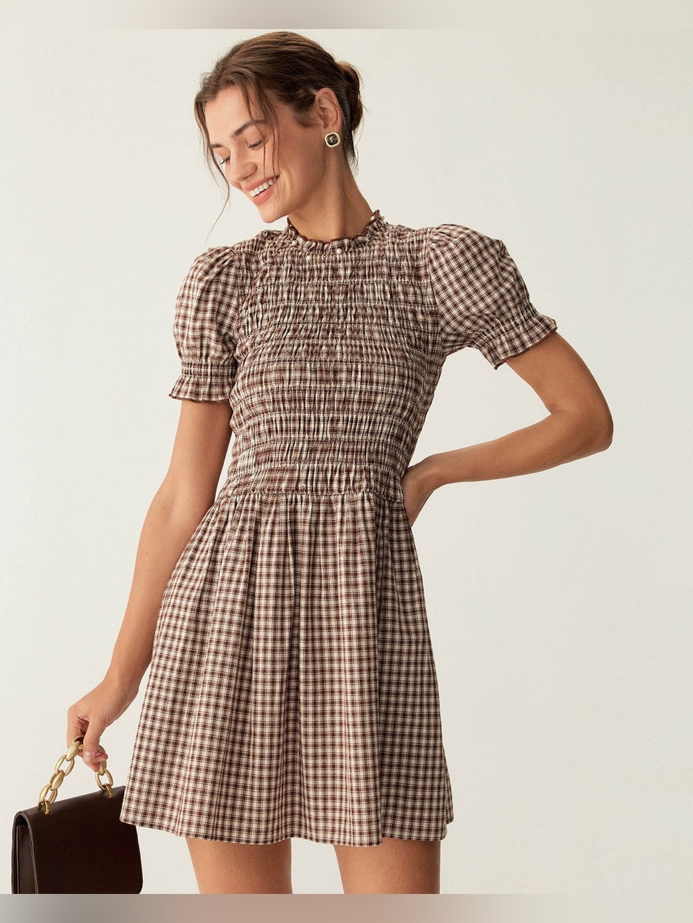 Rihoas Gingham Mini Dress S/M NWT